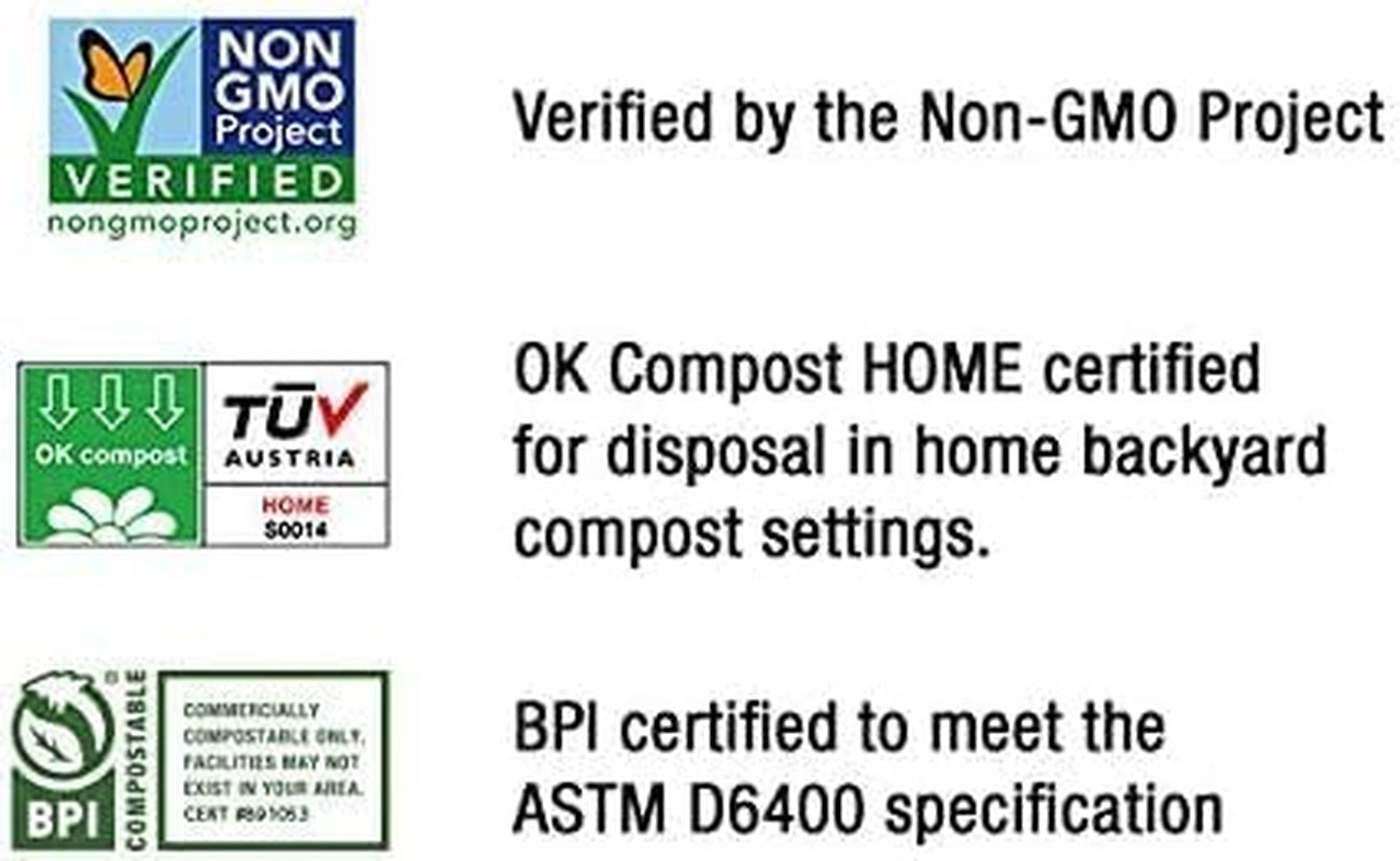 13 Gallon Tall Kitchen Compostable Trash Bags by , 48 Count, BPI Certified, Meets ASTM D6400 Standards, Made in USA, Food Scrap Bin Liners